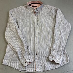 Harper Leyland Button Down Shirt Mens Large Casual London Paisley Print Preppy